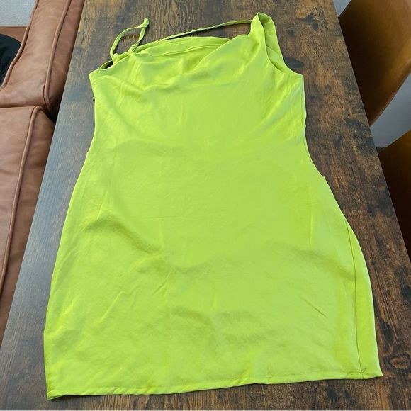 Nasty Gal Cowl Time Asymmetrical Satin Mini Dress - Picture 4 of 15